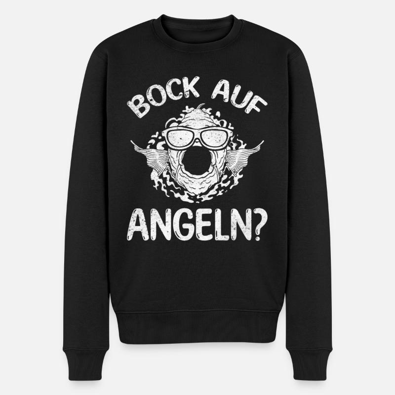 Bock auf Angeln? Fischen Angler Fischer Forellen - Männer Premium Bio Pullover - Schwarz