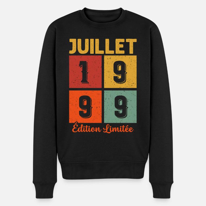 Juillet 1999 Édition limitée Cadeau D'anniversaire - Pull Premium bio Homme - noir