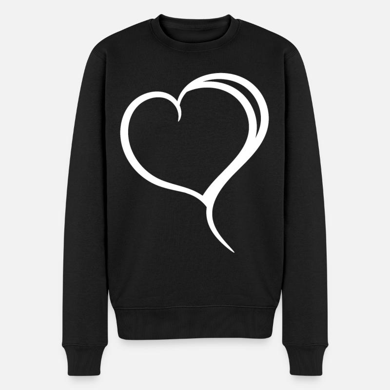 Cœur Blanc Simple - Pull Premium bio Homme - noir