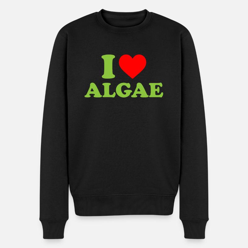 I love algae, algae diatom - Männer Premium Bio Pullover - Schwarz