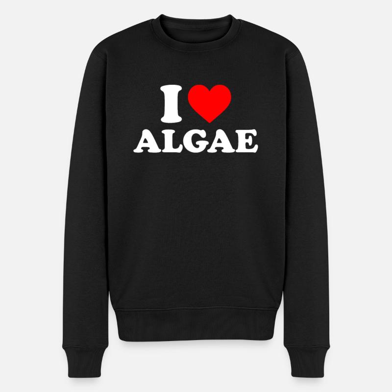 I love algae, algae diatom - Männer Premium Bio Pullover - Schwarz