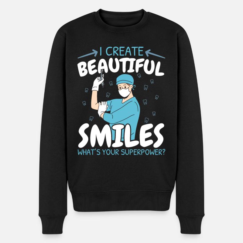 Ich erschaffe ein schönes Lächeln Was ist deine Su - Männer Premium Bio Pullover - Schwarz
