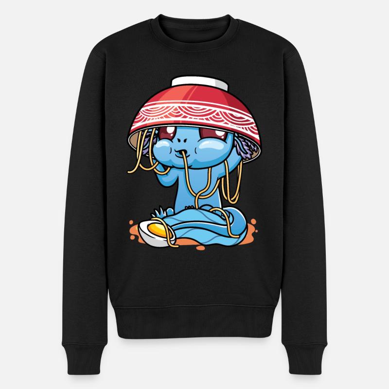 Axolotl Kawaii Ramen Noodles Anime - Pull Premium bio Homme - noir