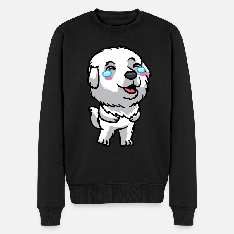 Pyrenäenberghund Hund Lachend - Männer Premium Bio Pullover - Schwarz