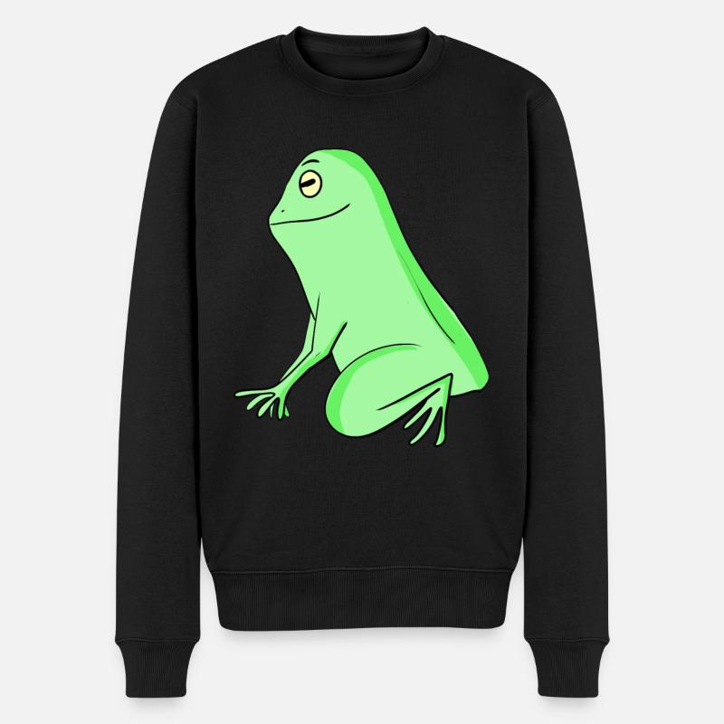 Frosch - Männer Premium Bio Pullover - Schwarz