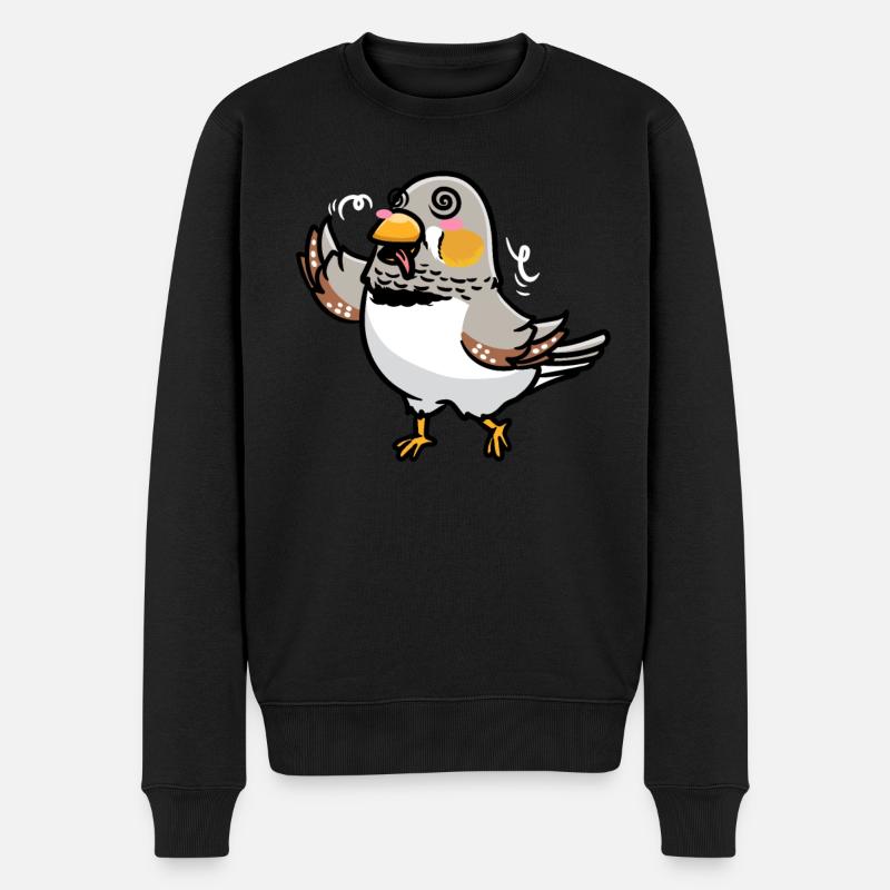 Zebrafink Vogel Emoticon - Männer Premium Bio Pullover - Schwarz