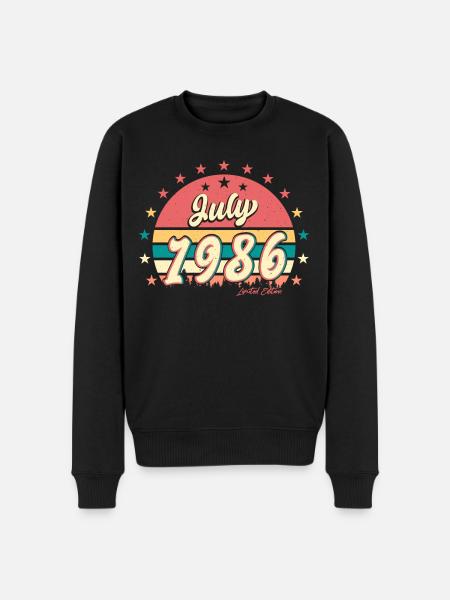 1986 Juli Beste Geschenkidee - Männer Premium Bio Pullover - Schwarz