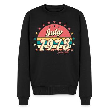 Retro 1973 Juli - Männer Premium Bio Pullover - Schwarz - Vorne - Nico (187cm)