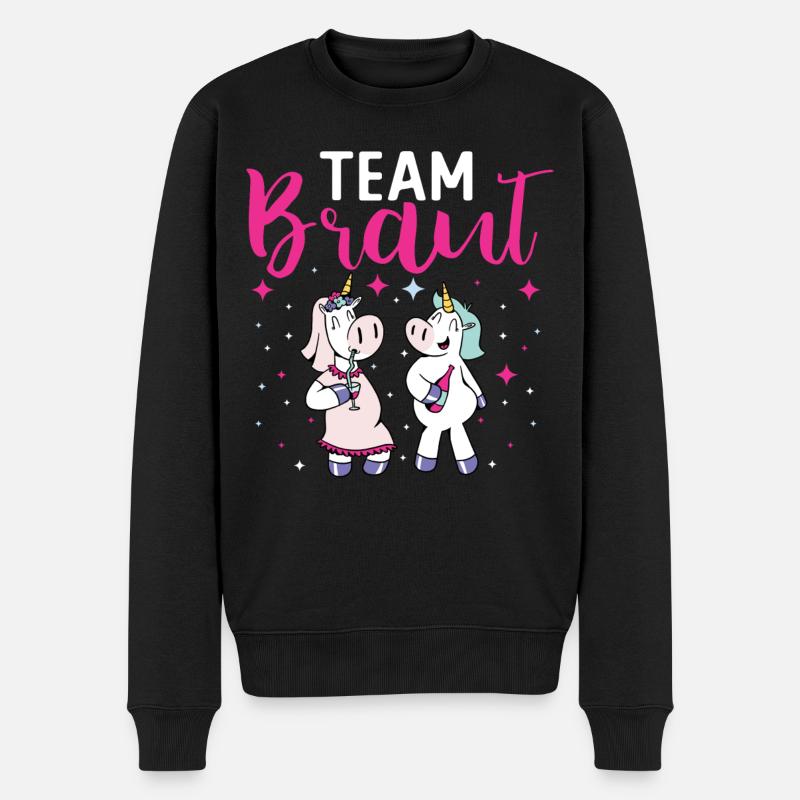 Team Braut - Männer Premium Bio Pullover - Schwarz