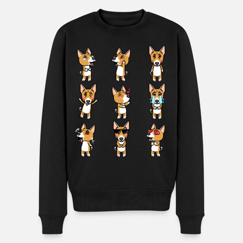 Émoticône de chien Basenji - Pull Premium bio Homme - noir