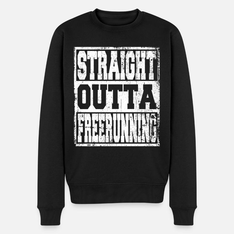 Freerunning en disant drôle - Pull Premium bio Homme - noir