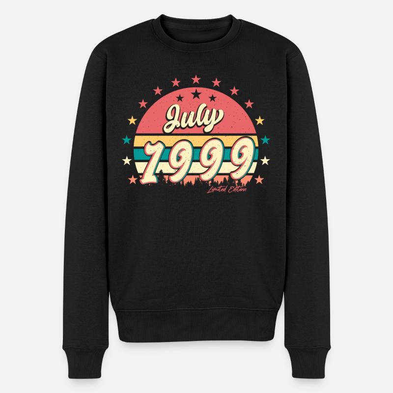 Bestes Lebensjahr Juli 1999 - Männer Premium Bio Pullover - Schwarz