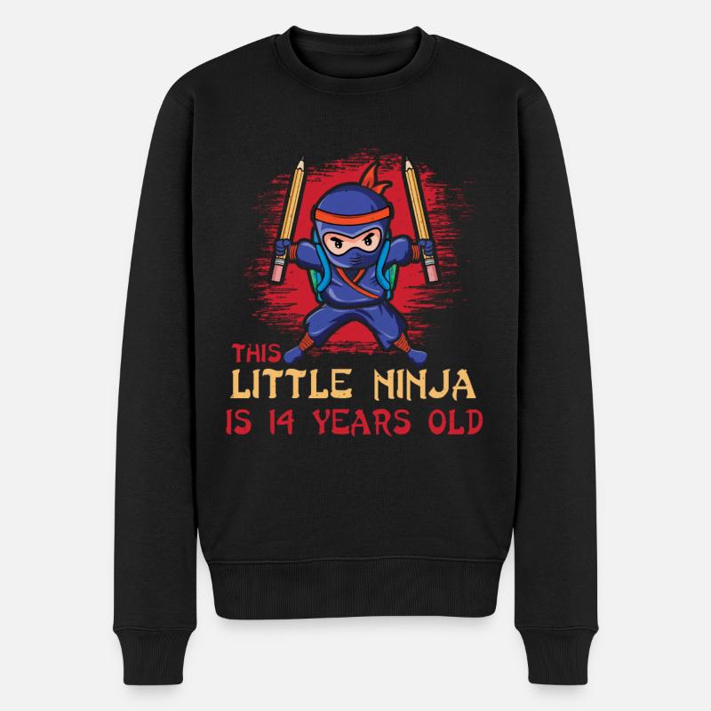 Birth Born Age 14 Years Old Japan Japanese Ninja - Männer Premium Bio Pullover - Schwarz