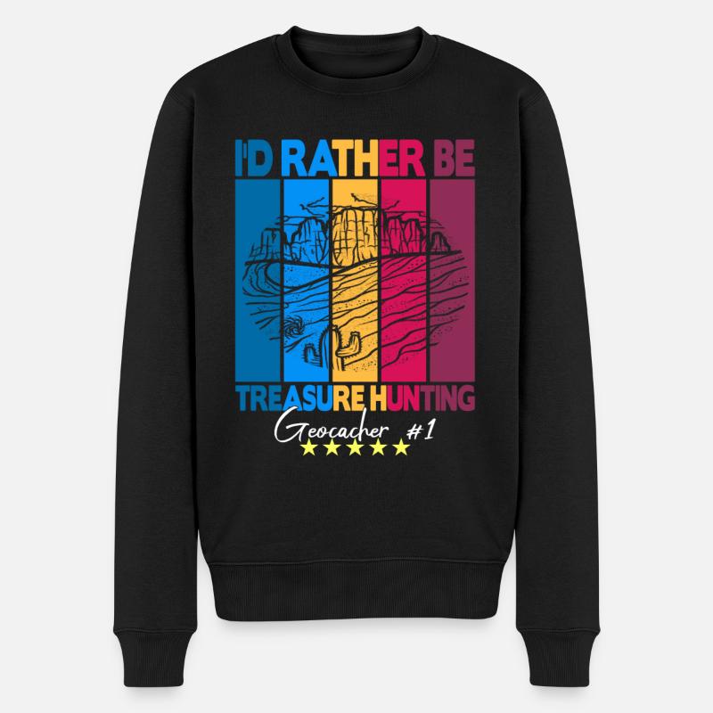 Geocaching Geocacher Spruch - Männer Premium Bio Pullover - Schwarz