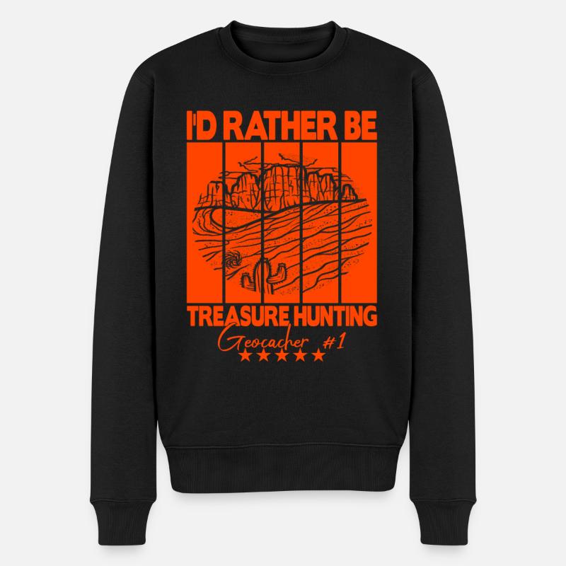 Geocaching Geocacher Spruch - Männer Premium Bio Pullover - Schwarz