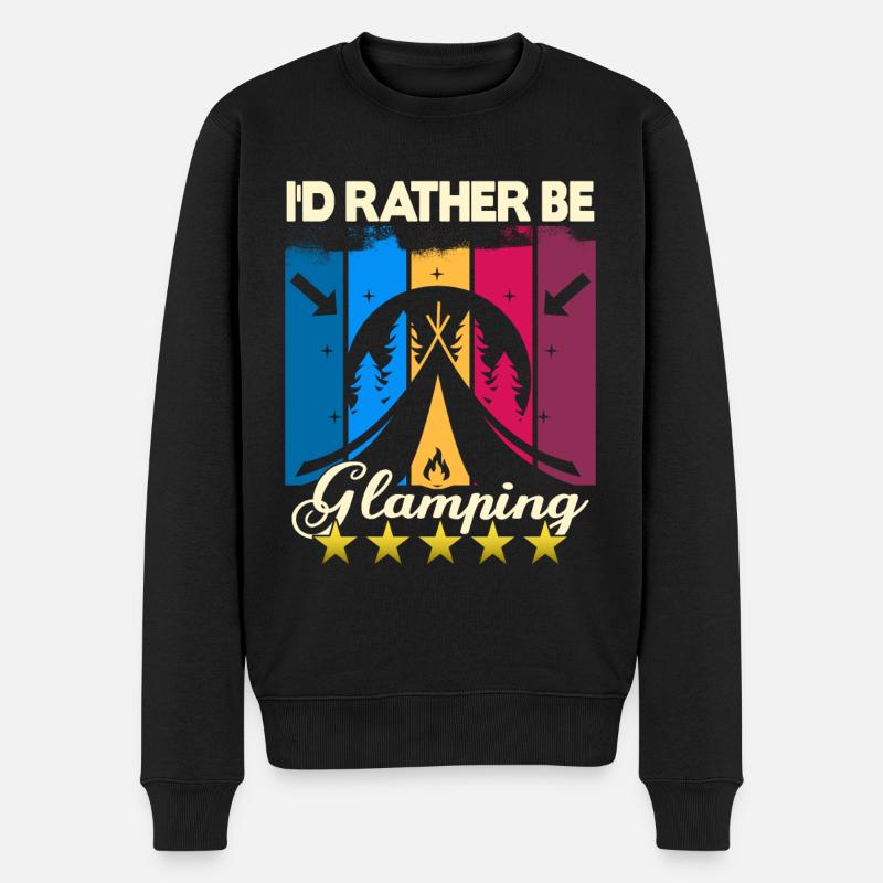 I'd rather be Glamping - Men's Premium Organic Jumper - black