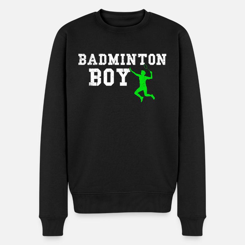 garçon de badminton - Pull Premium bio Homme - noir