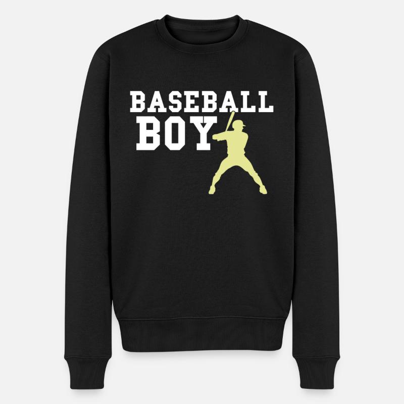 garçon de baseball - Pull Premium bio Homme - noir