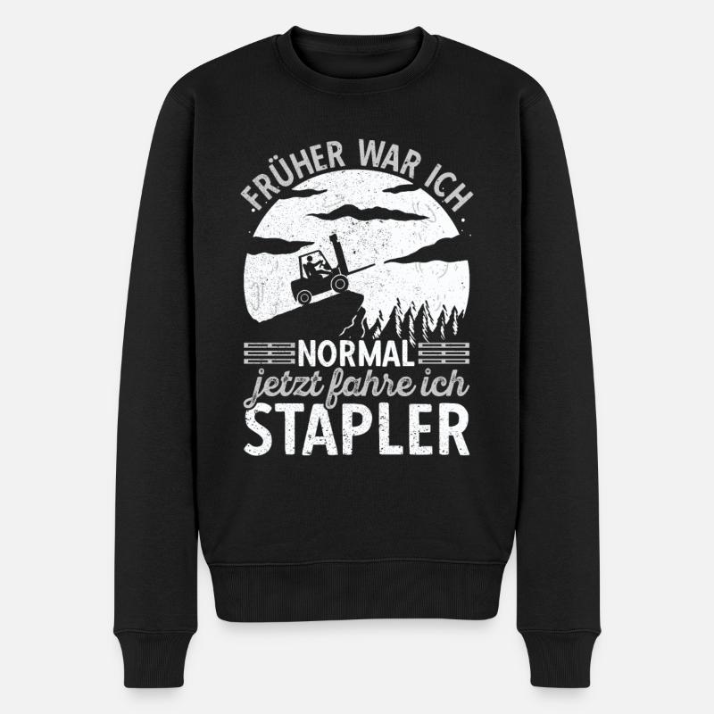 Staplerfahrer Gabelstaplerfahrer Stapler Lagerist - Männer Premium Bio Pullover - Schwarz