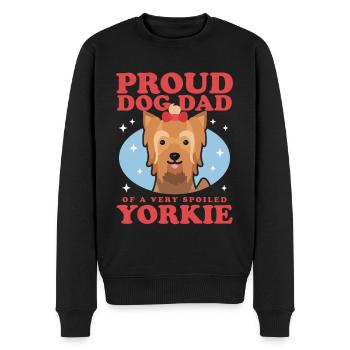 Yorkie Dad Yorkshire Terrier Dog Gift - Men's Premium Organic Jumper - black - Front - Nico (187cm)