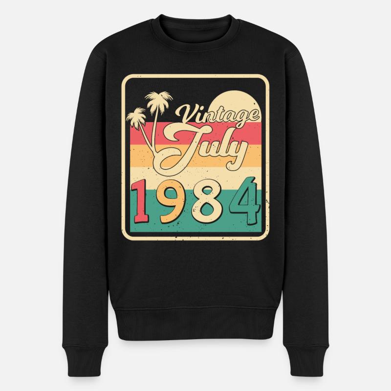 Voeux d'anniversaire pour juillet 1984 - Pull Premium bio Homme - noir