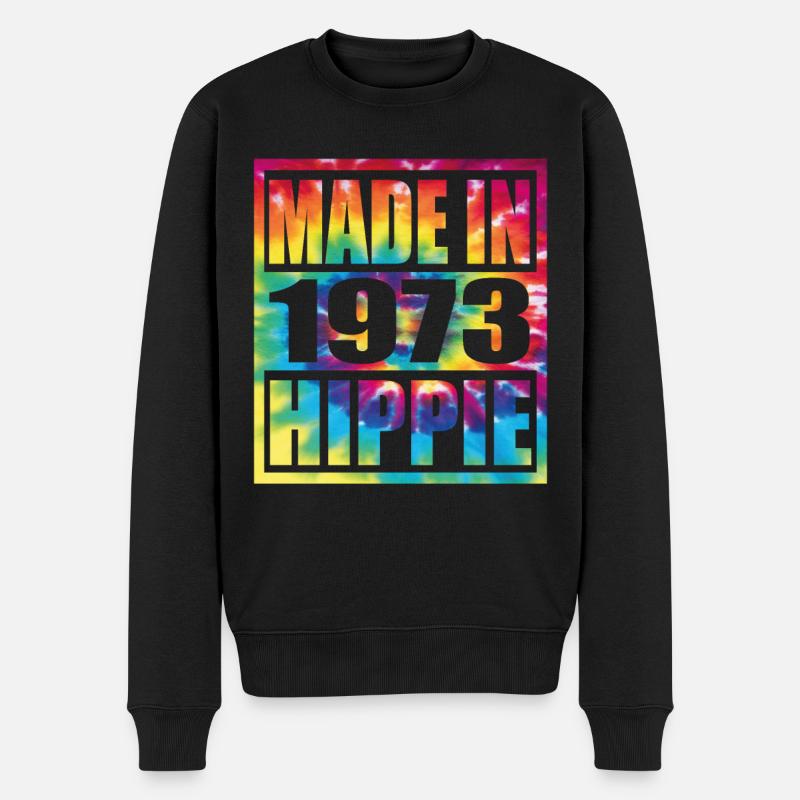 Anniversaire hippie 1973 - Pull Premium bio Homme - noir