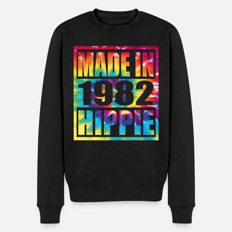 Anniversaire hippie 1982 - Pull Premium bio Homme - noir