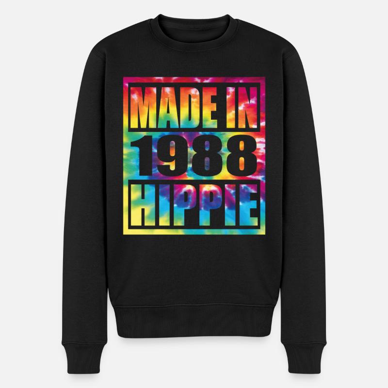 Anniversaire hippie 1988 - Pull Premium bio Homme - noir