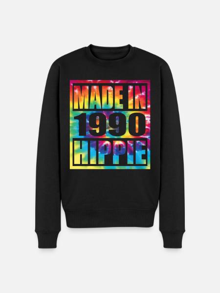 Hippie Birthday 1990 - Men's Premium Organic Jumper - black