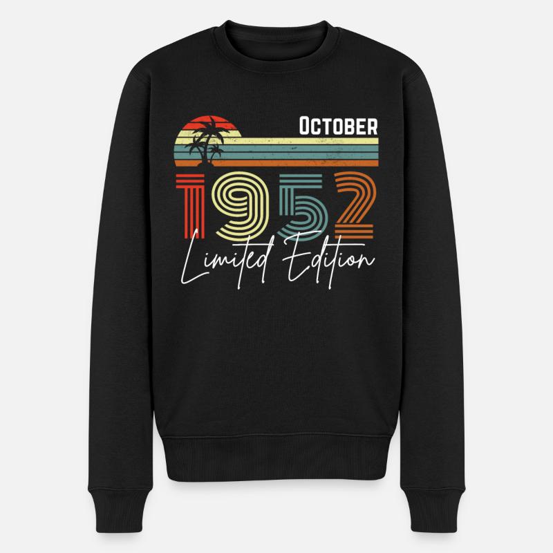 70 ans Octobre 1952 Vintage Édition Limitée - Pull Premium bio Homme - noir