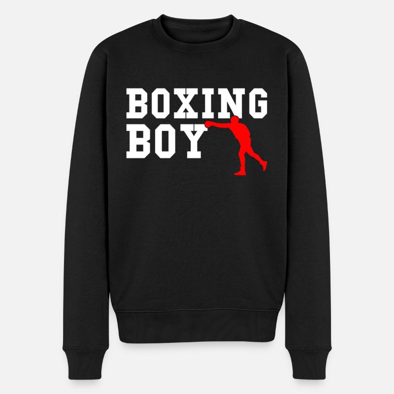 boxing boy - Männer Premium Bio Pullover - Schwarz