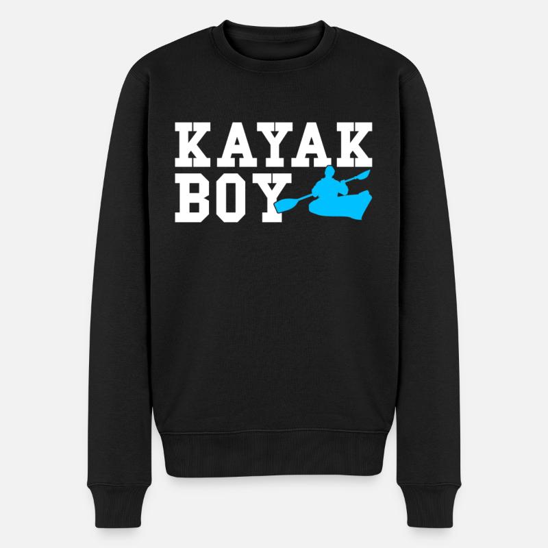kayak boy - Männer Premium Bio Pullover - Schwarz