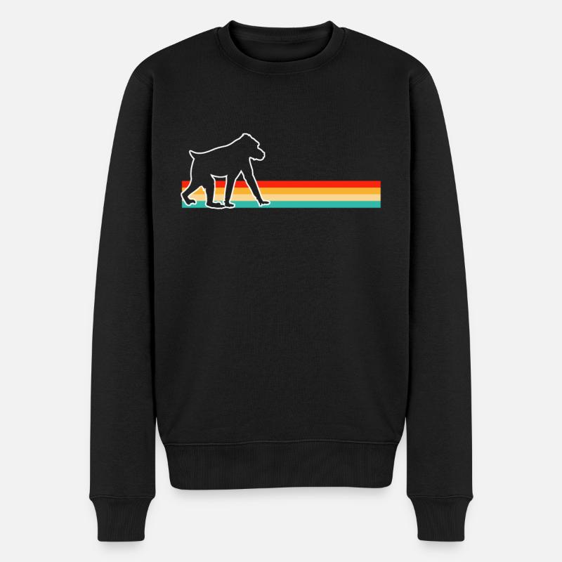 Singe Rétro - Pull Premium bio Homme - noir