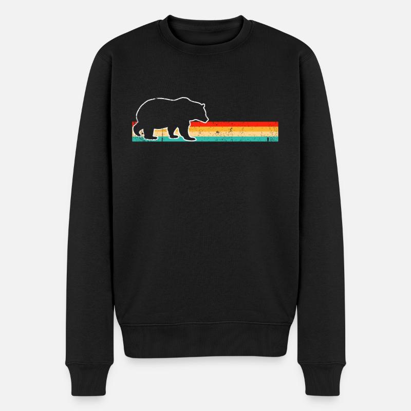 Ours Rétro - Pull Premium bio Homme - noir