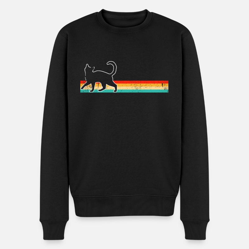 Chat Rétro - Pull Premium bio Homme - noir