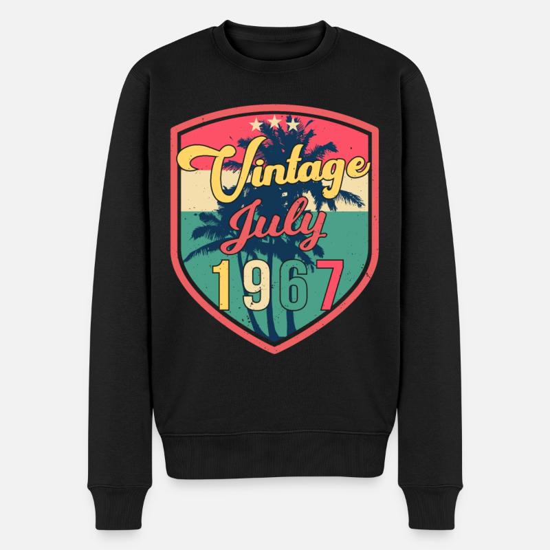 Retro 1967 Im Juli - Männer Premium Bio Pullover - Schwarz