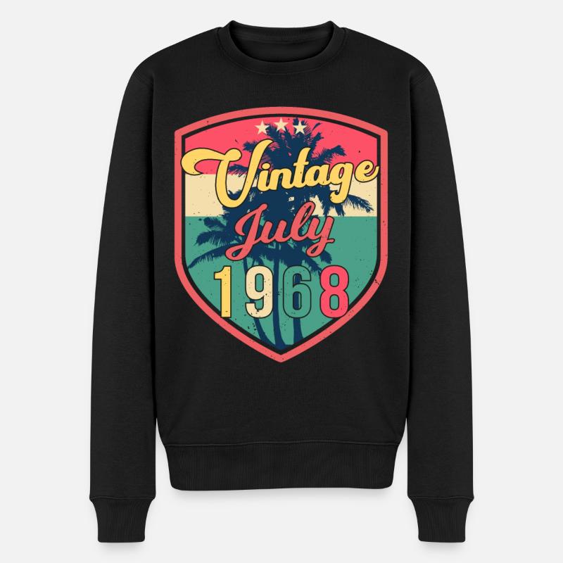 Retro 1968 Im Juli - Männer Premium Bio Pullover - Schwarz