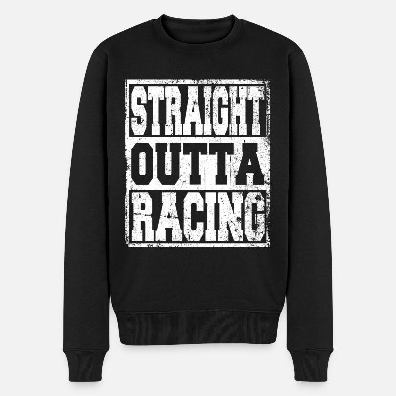 Racing Spruch lustig - Männer Premium Bio Pullover - Schwarz