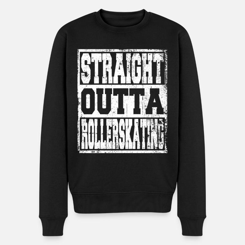 Rollerskating Spruch lustig - Männer Premium Bio Pullover - Schwarz
