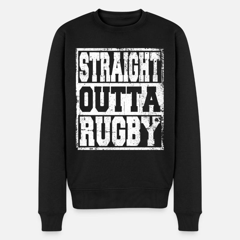 Rugby Spruch lustig - Männer Premium Bio Pullover - Schwarz