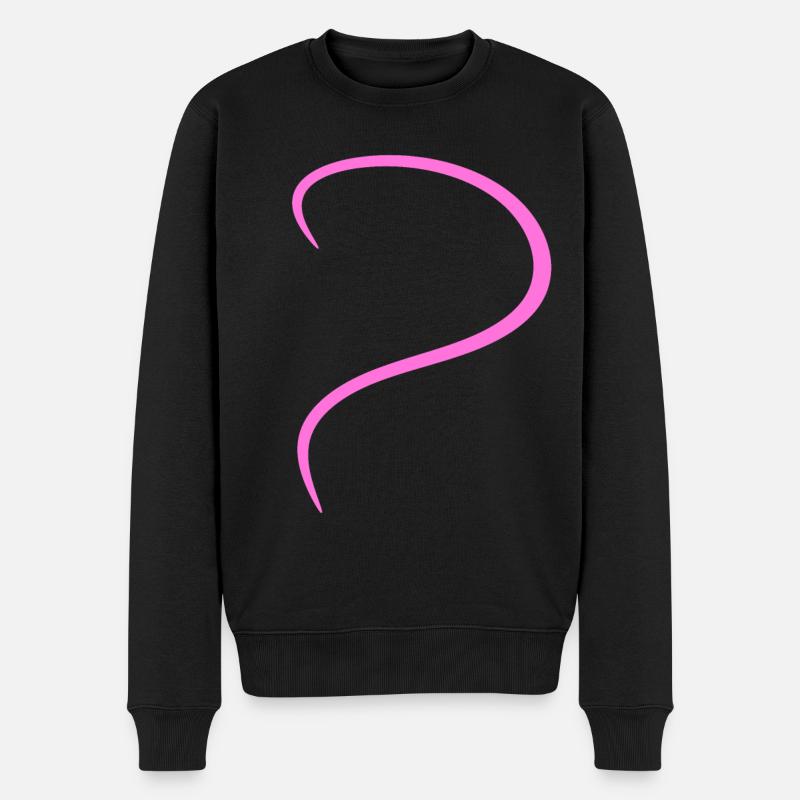 Pinkes Halbes Herz Design - Männer Premium Bio Pullover - Schwarz