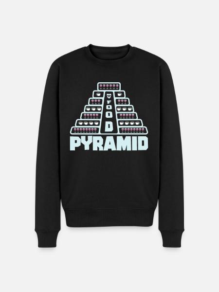 Lebensmittelpyramide Kaffee Wein Trinken - Männer Premium Bio Pullover - Schwarz