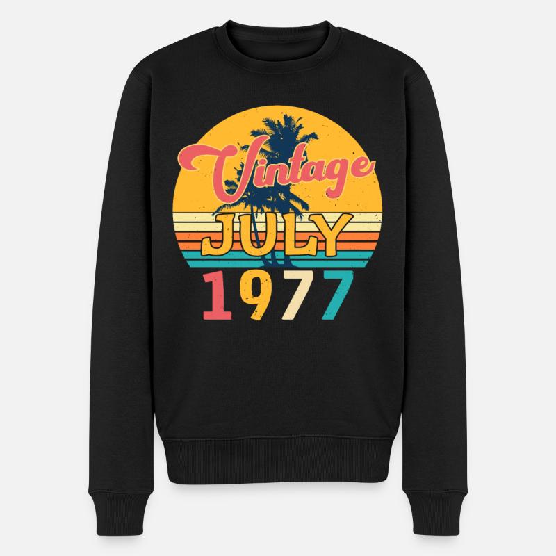 Im Juli 1977 Geboren - Männer Premium Bio Pullover - Schwarz