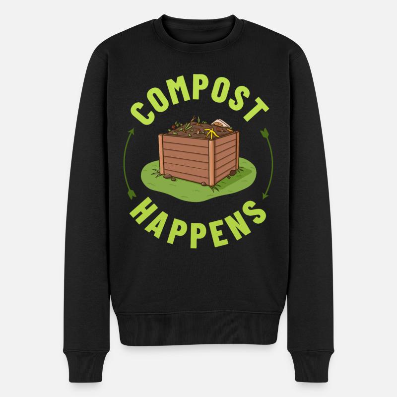 Kompostierung Kompost Wurm Abfall - Männer Premium Bio Pullover - Schwarz