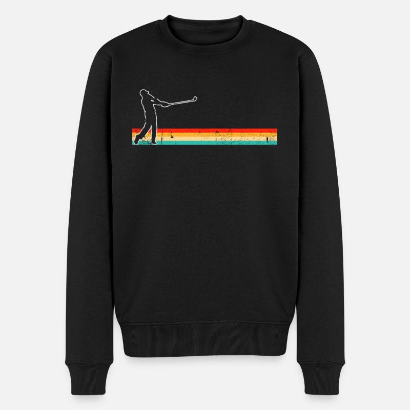 Golf Retro - Männer Premium Bio Pullover - Schwarz