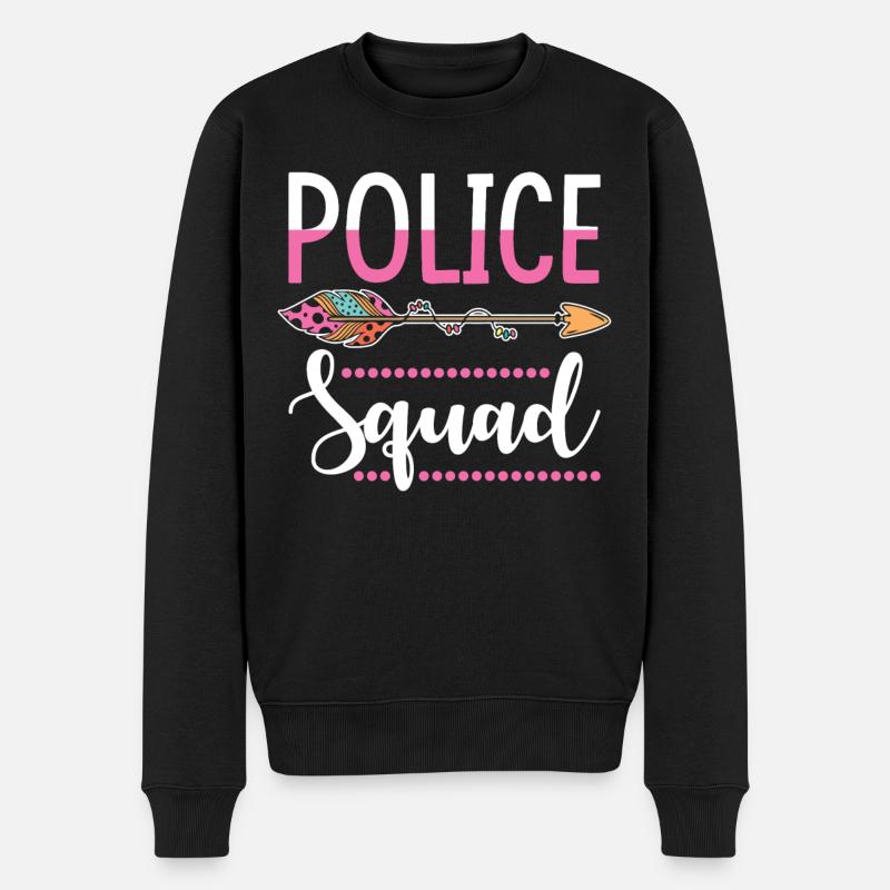 Polizistin Gruppe - Männer Premium Bio Pullover - Schwarz