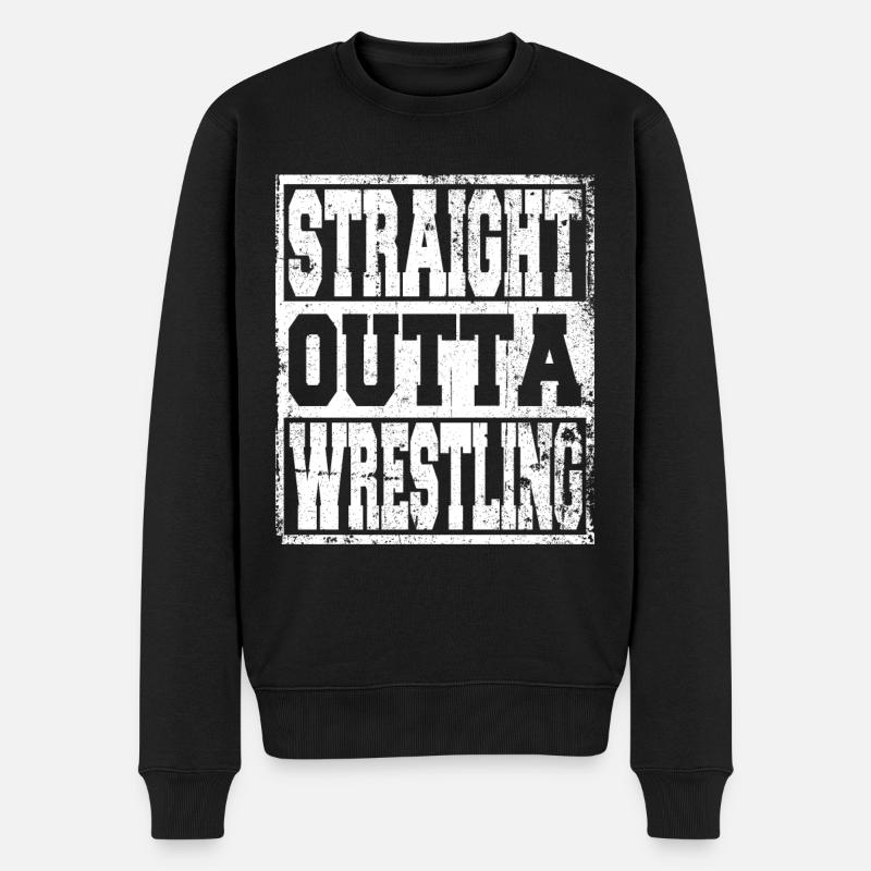 Wrestling Spruch lustig - Männer Premium Bio Pullover - Schwarz