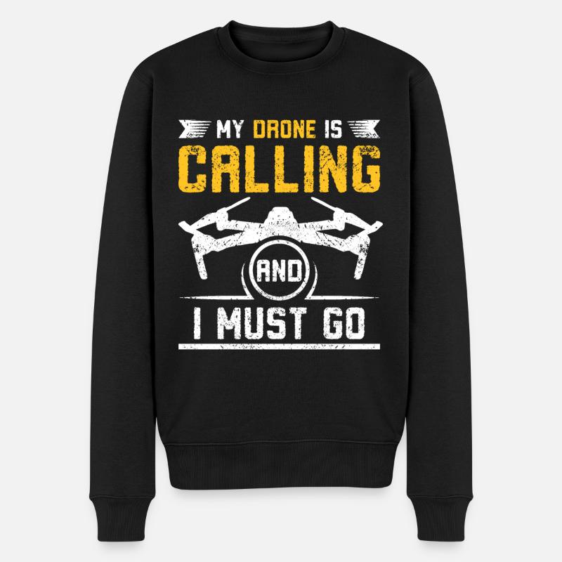 My Drone is calling - Men's Premium Organic Jumper - black