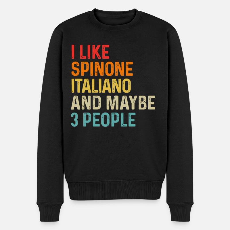 Mi piace Spinone Italiano e forse 3 persone cane - Maglione ecologico premium da uomo - nero