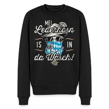 Trachten T-Shirt Herren Trachtenshirt - Männer Premium Bio Pullover - Schwarz - Vorne - Nico (187cm)